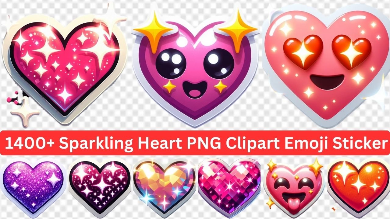 1400+ Sparkling Heart Png Clipart Emoji Sticker