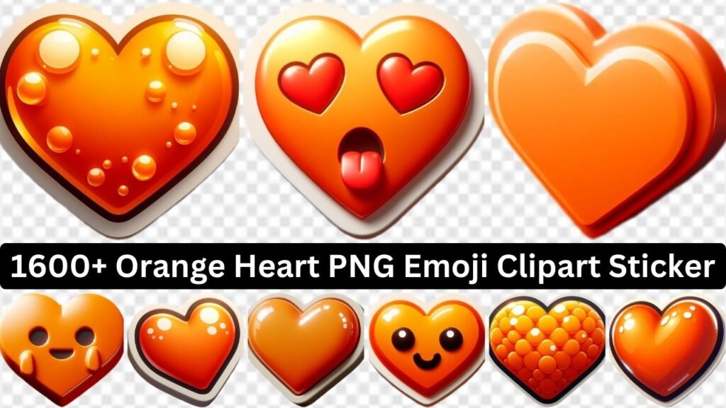 1600+ Orange Heart Png Emoji Clipart