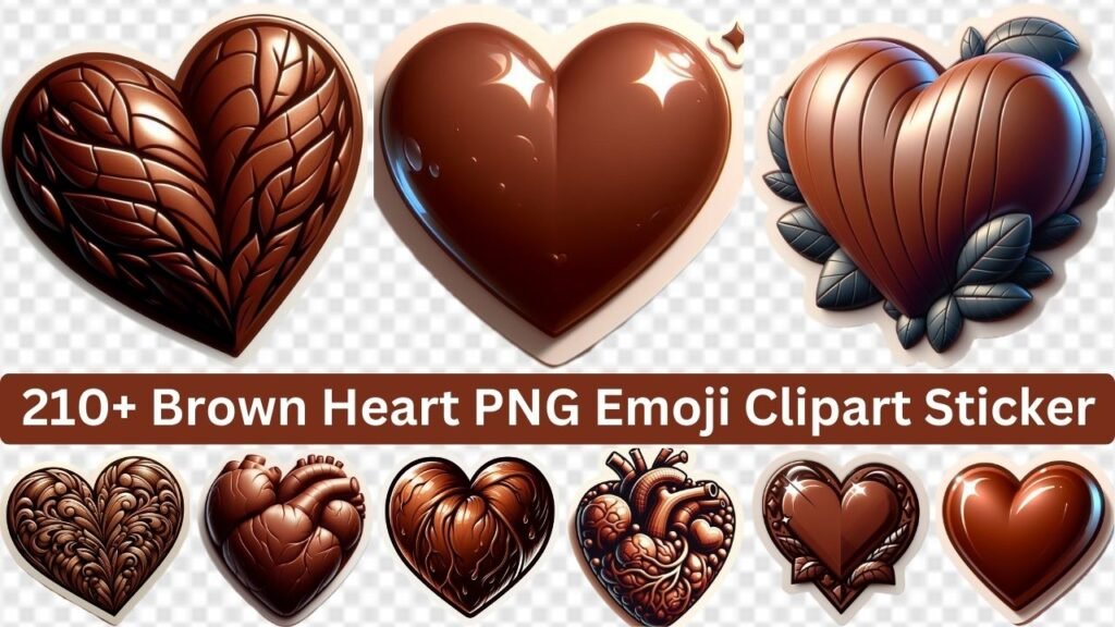 210+ Brown Heart Png Emoji Clipart Sticker