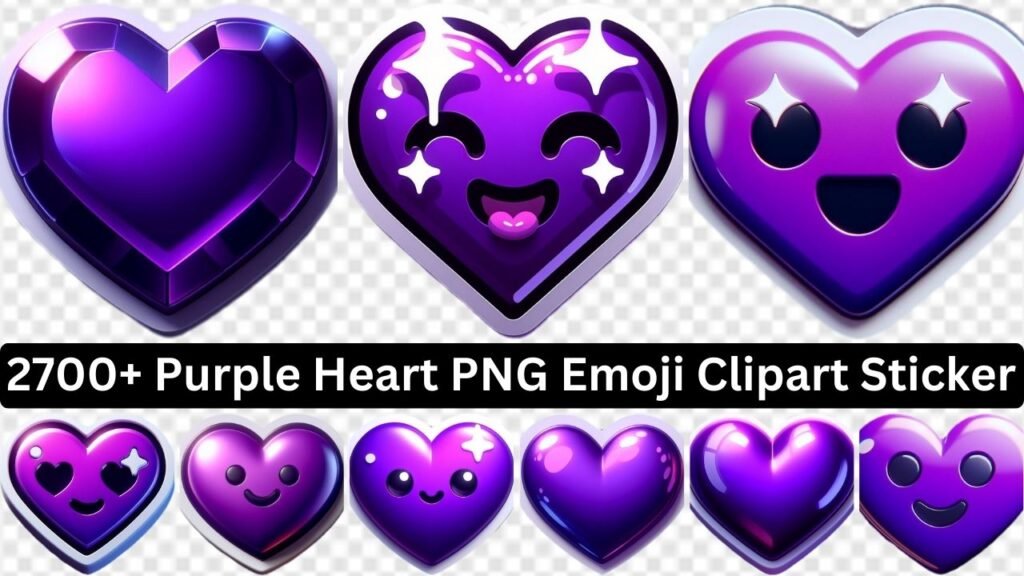 2700+ Purple Heart Png Emoji Clipart Sticker