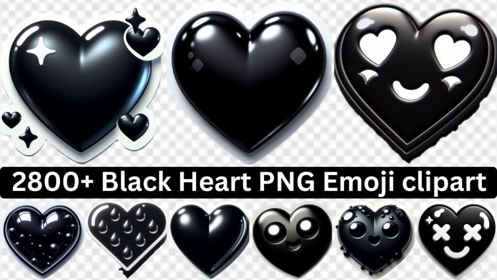2800+ Black Heart Png Emoji Clipart