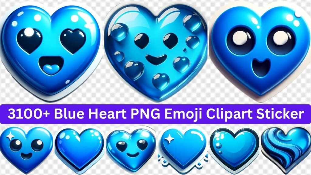 3100+ Blue Heart Png Emoji Clipart Sticker