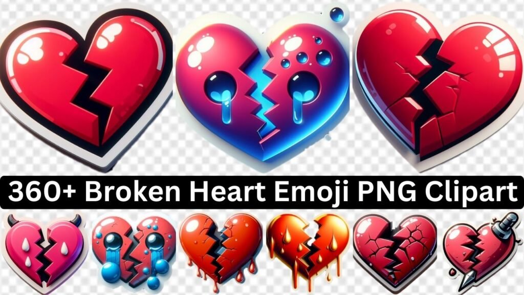360+ Broken Heart Emoji Png Clipart Transparent Free Download