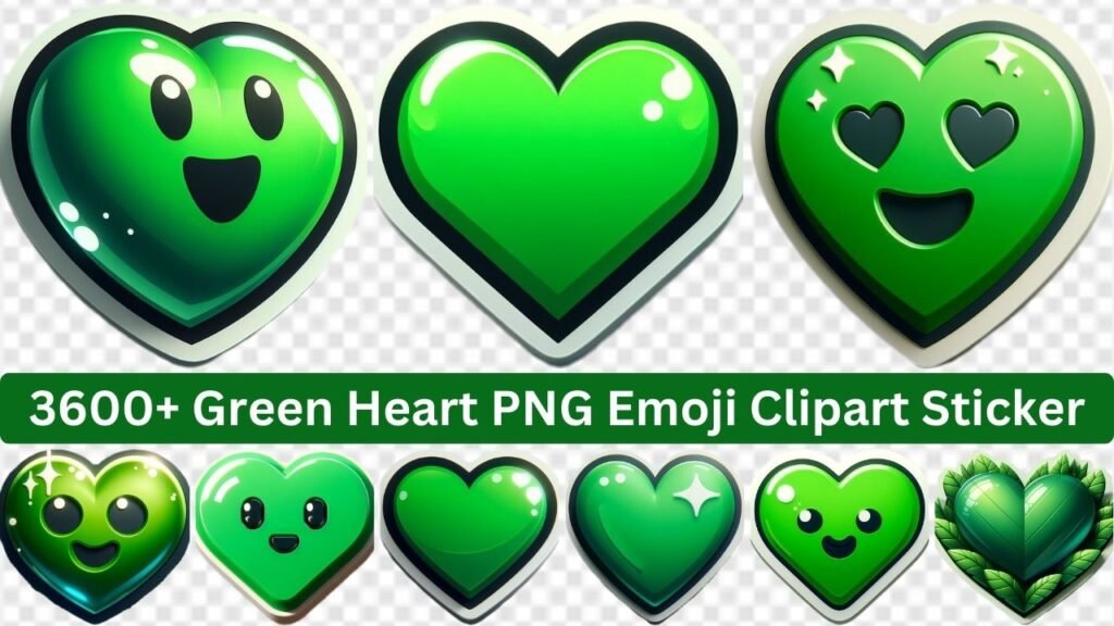 3600+ Green Heart Png Emoji Clipart Sticker