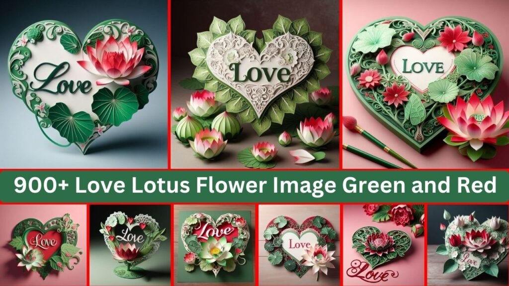 Love Lotus Flower Image Green And Red